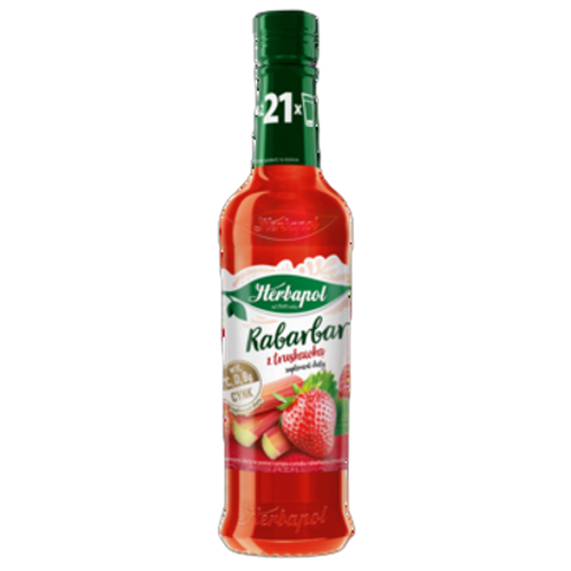 Herbapol syrop owocowy suplement diety truskawka z witaminami .C, D, B6 i cynkiem 420 ml